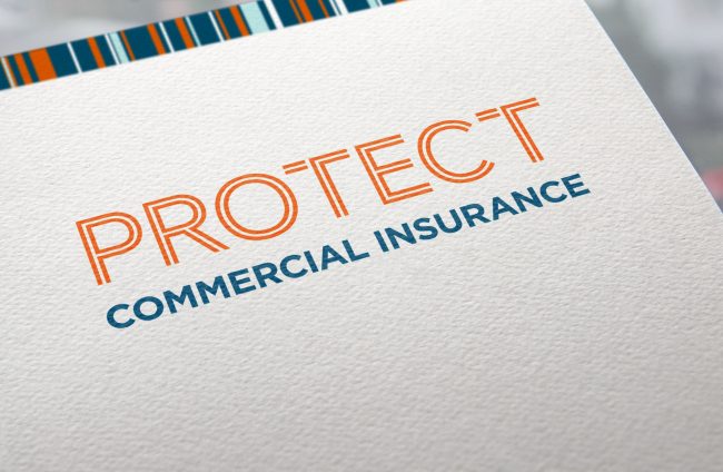 picture of protect commercial logo on a notebook