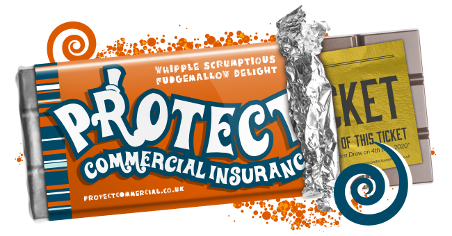 picture of chocolate bar with protect commercial branding