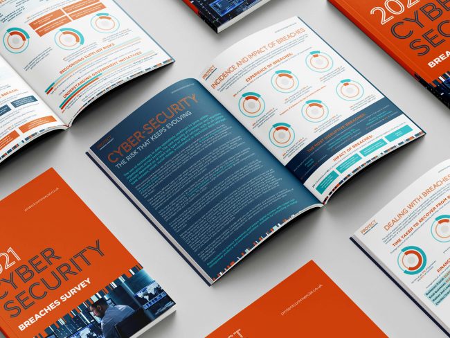 picture of booklets containing cyber security insurance by protect commercial